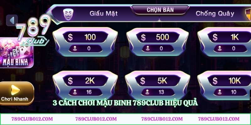 3 cách chơi Mậu Binh 789club hiệu quả